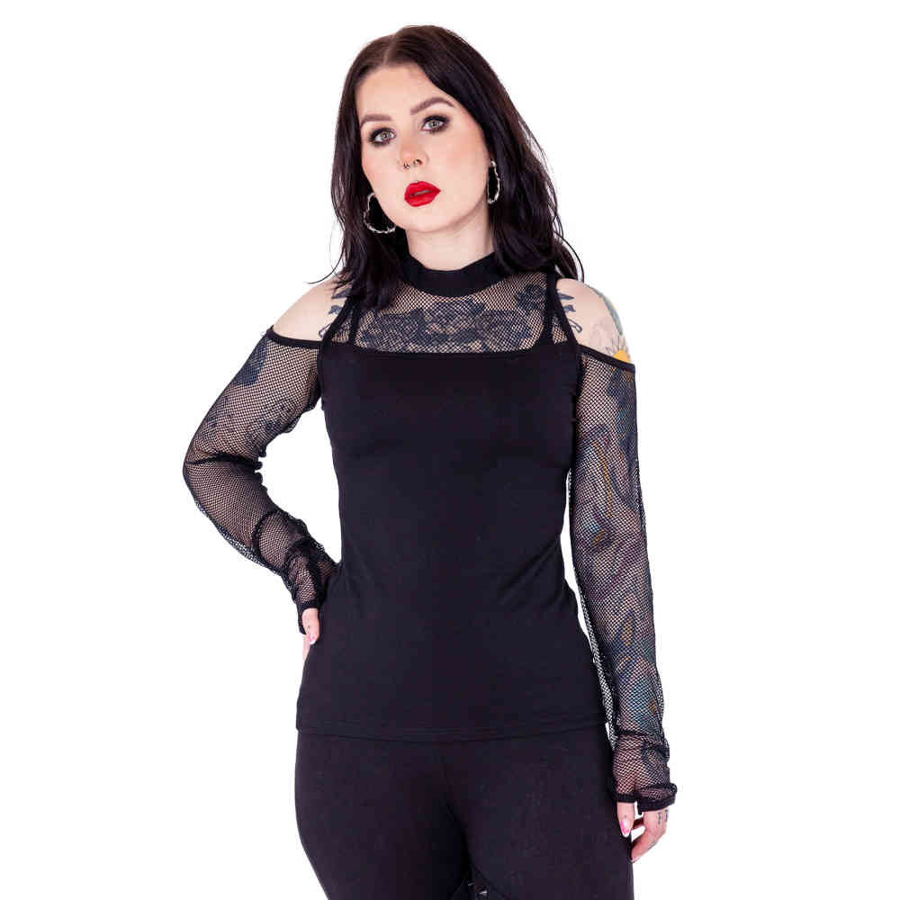 Poizen Industries - Inez Off shoulder top - Zwart